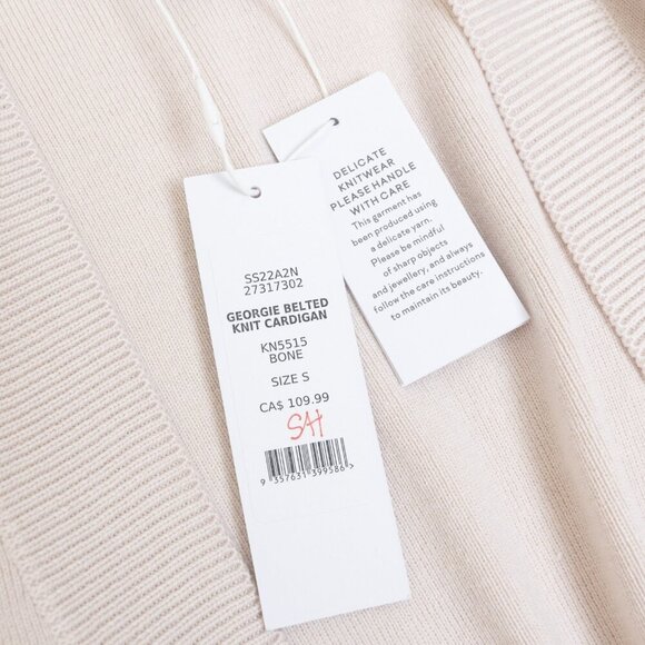 Ever New Melbourne Georgie Belted Knit Cardigan Sweater Bone Beige Small - Picture 11 of 13